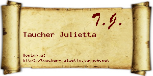 Taucher Julietta névjegykártya